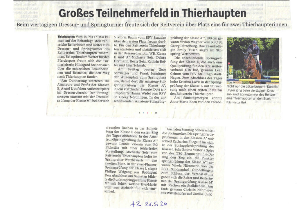AZ Bericht Turnier 14.-17.5.2026